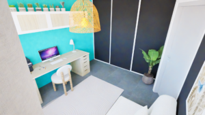 Bureau aménagé par Pauline Mondange