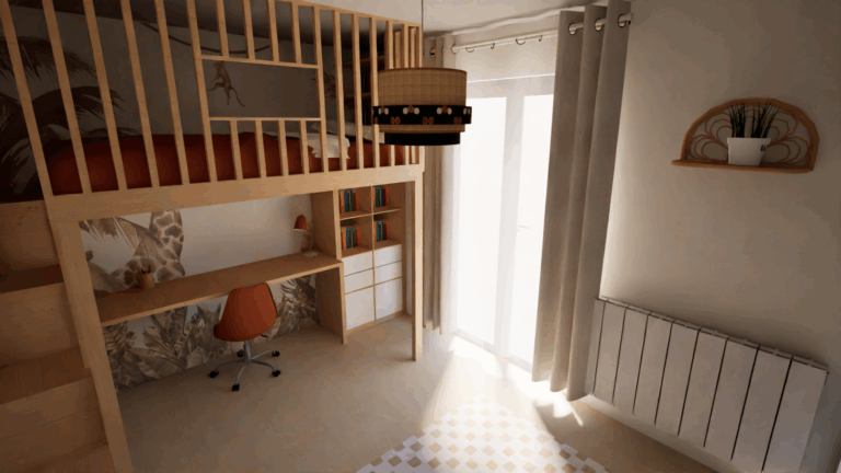 chambre enfant lit en hauteur