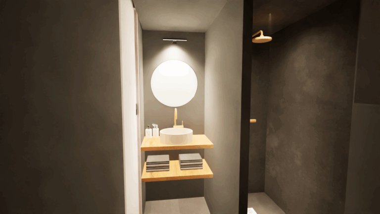 Salle de bain studio Chaponost Total look noir
