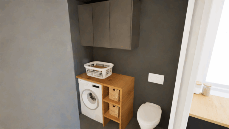 Salle de bain studio Chaponost Total look noir
