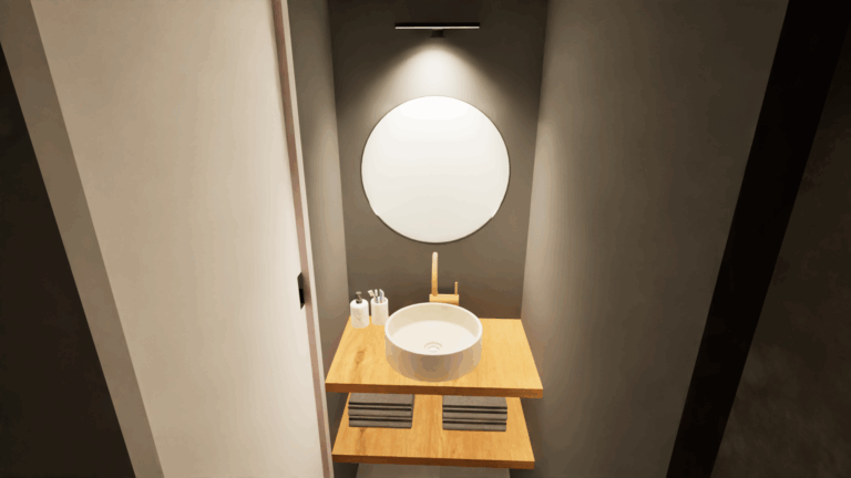 Salle de bain studio Chaponost Total look noir