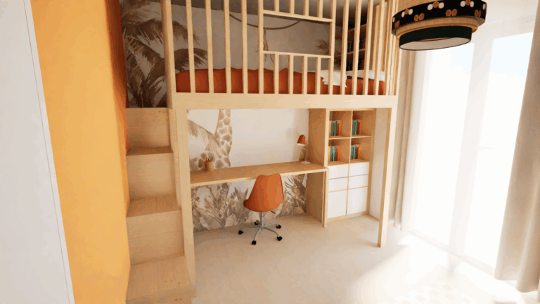 chambre avec lit sur-mesure